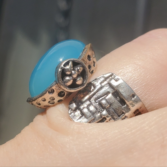 New Chalcedony Adjustable 925 Silver Ring. - Picture 10 of 12